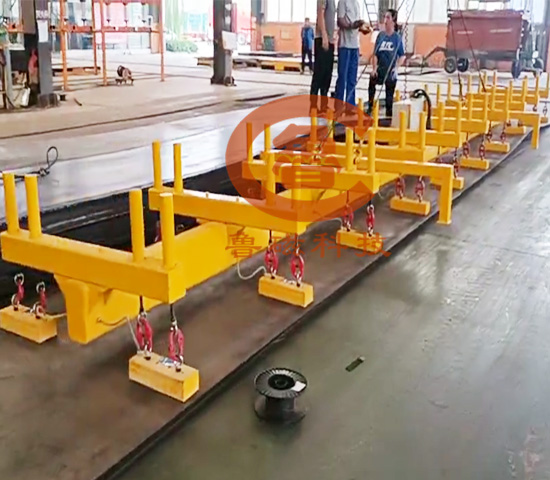 魯磁電永磁吸盤吊具吊運鋼板單張多張一鍵控制