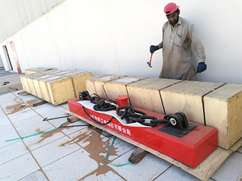 山東魯磁起重電磁吸盤連吊走出國門，服務迪拜高鐵事業(yè)