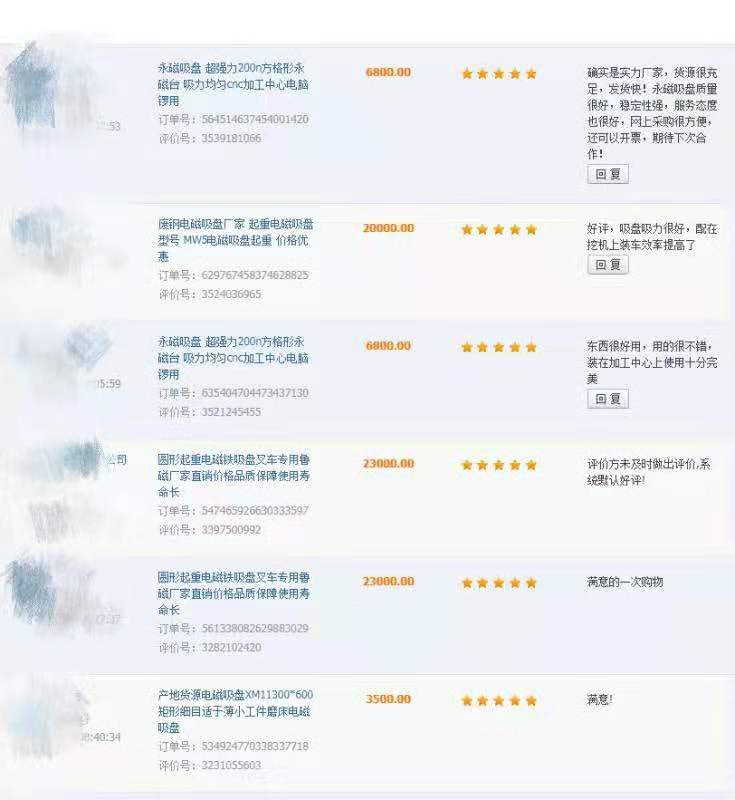 魯磁科技起重電磁吸盤客戶的好評(píng)來啦！